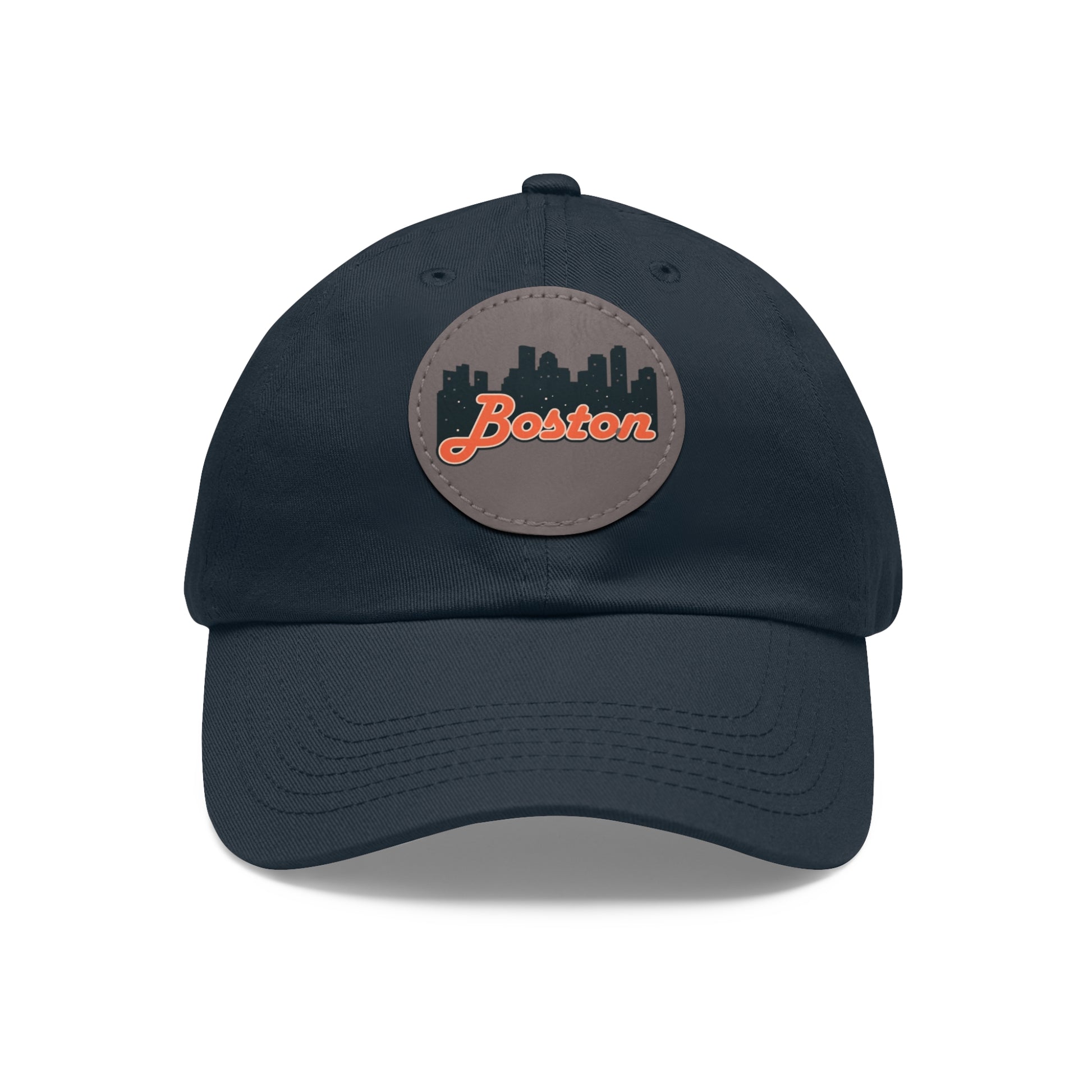 Boston Leather Patch Dad Hat, Casual Cap for Gifting, Outdoor Events, Father's Day Gift, Trendy Accessories for Men