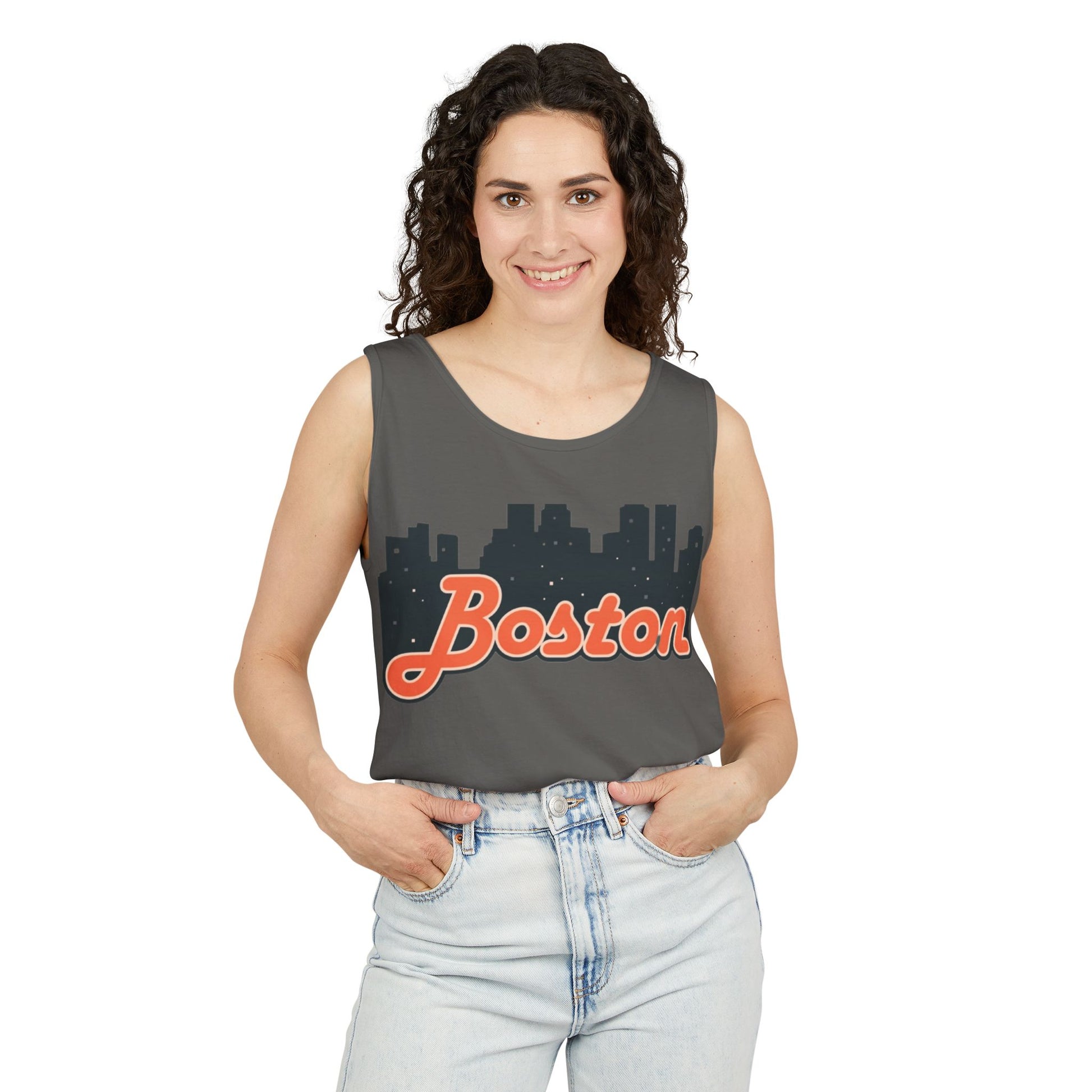 Boston Skyline Unisex Tank Top | Summer Vibes, Vacation Wear, Gift for City Lovers, Casual Style, Hipster Fashion