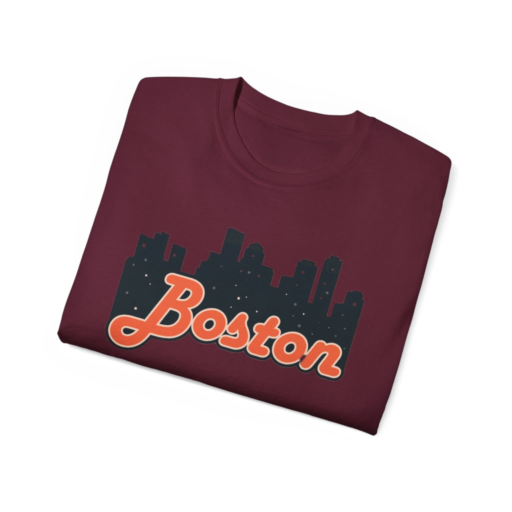 Boston Skyline Unisex Tee, Urban Apparel, City Pride Shirt, Gift for Boston Lovers, Casual Wear, Travel Souvenir