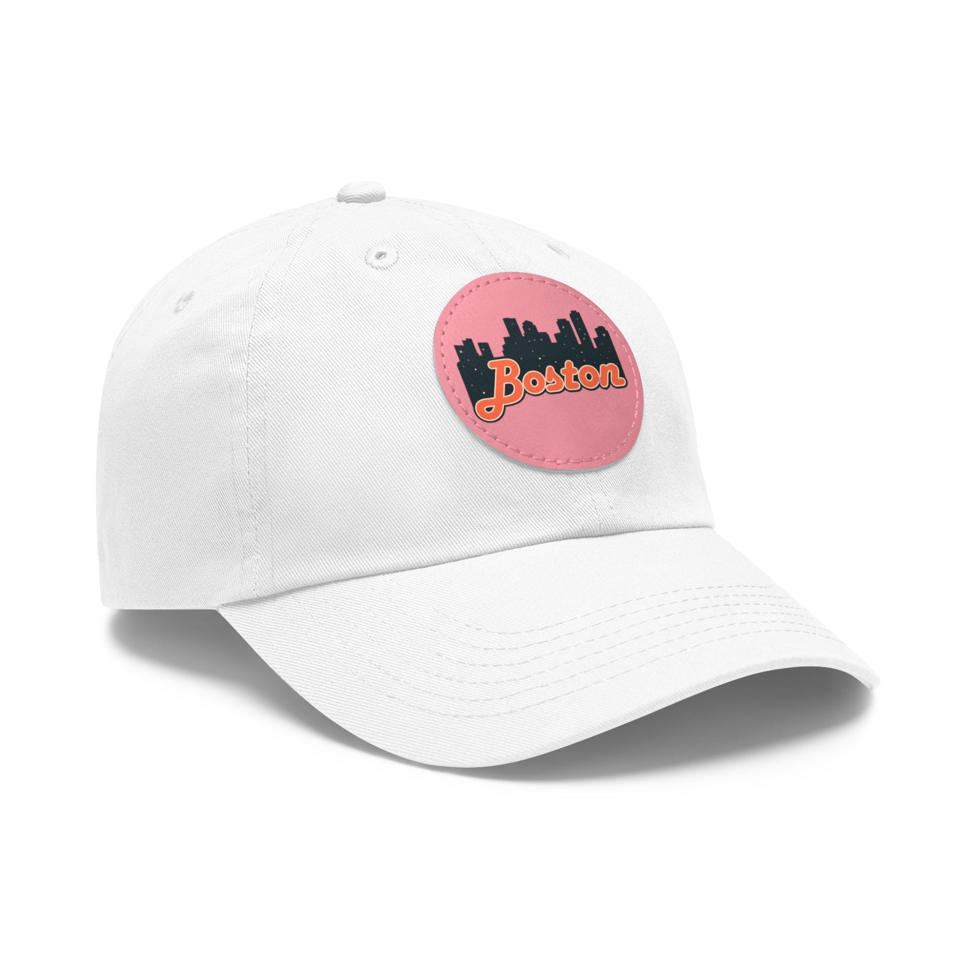 Boston Leather Patch Dad Hat, Casual Cap for Gifting, Outdoor Events, Father's Day Gift, Trendy Accessories for Men