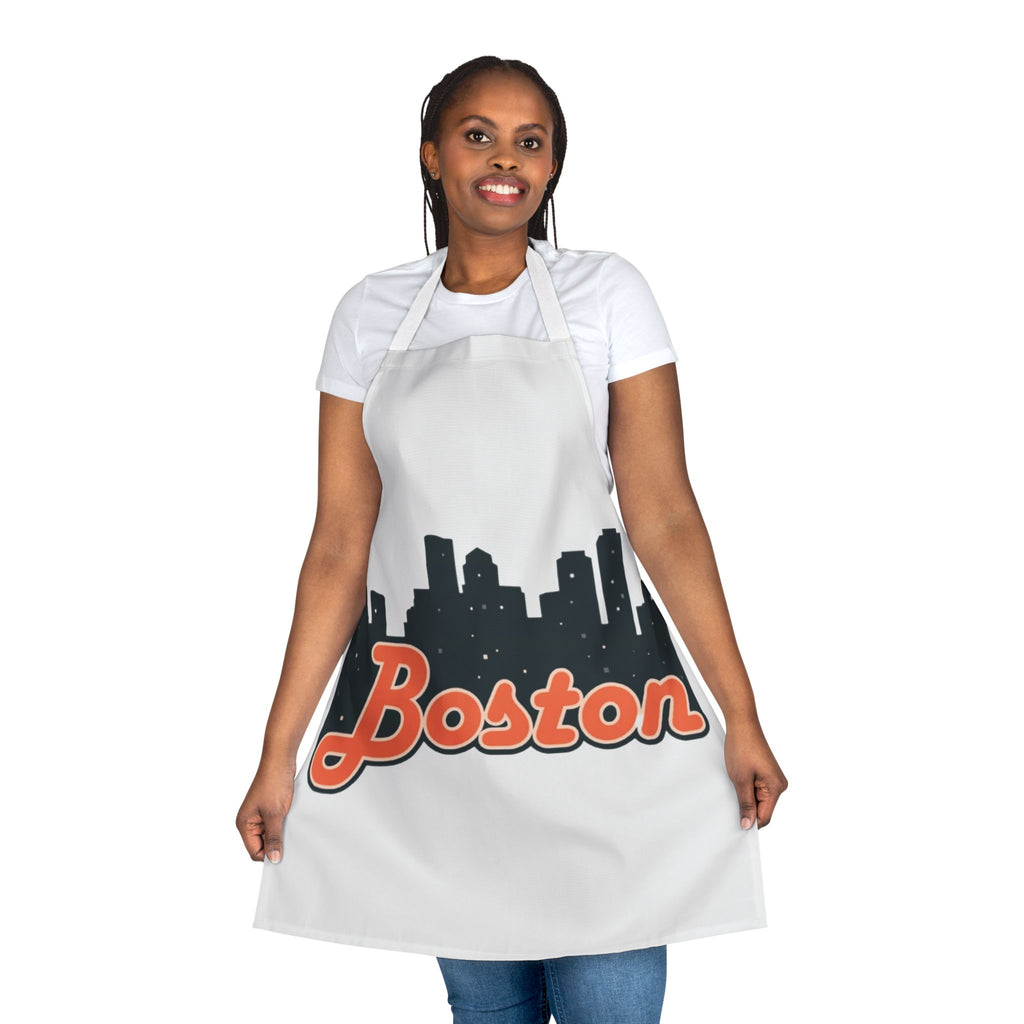 Boston Skyline Apron with Colorful Straps | Perfect Gift for Chefs, Cooking Enthusiasts, Food Lovers, Housewarming, Birthdays