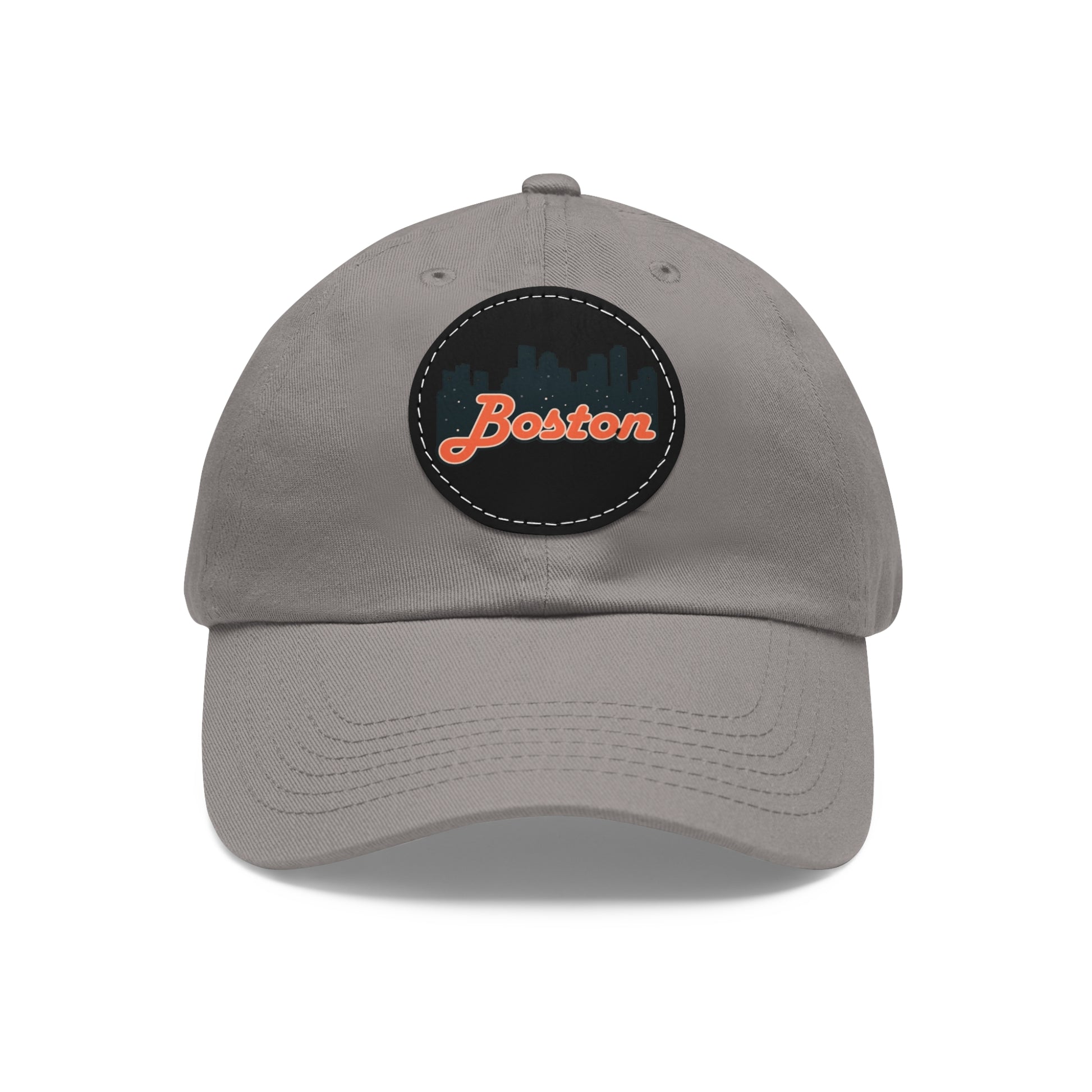 Boston Leather Patch Dad Hat, Casual Cap for Gifting, Outdoor Events, Father's Day Gift, Trendy Accessories for Men