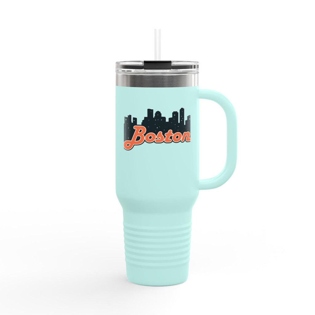 Boston Insulated Travel Mug | 40oz Thermal Cup for Coffee, Personalized Gifts for Her, Travel Tumbler, Souvenir Drinkware, Holiday Essential