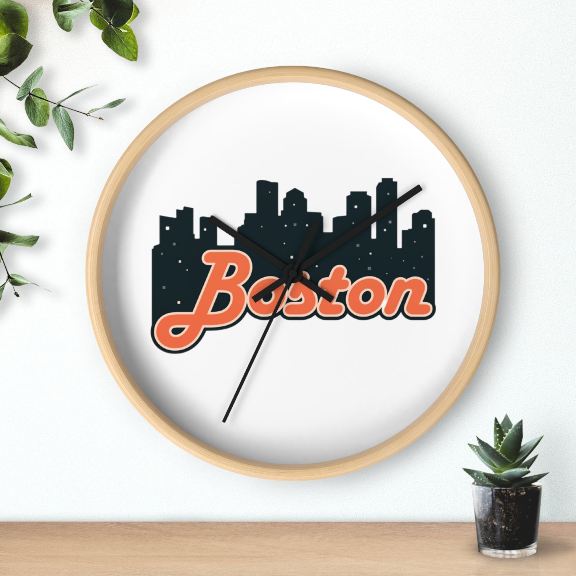 Boston Skyline Wall Clock | Urban Decor, Home & Office Wall Art, Gift for City Lovers, Modern Clock, Boston Souvenir