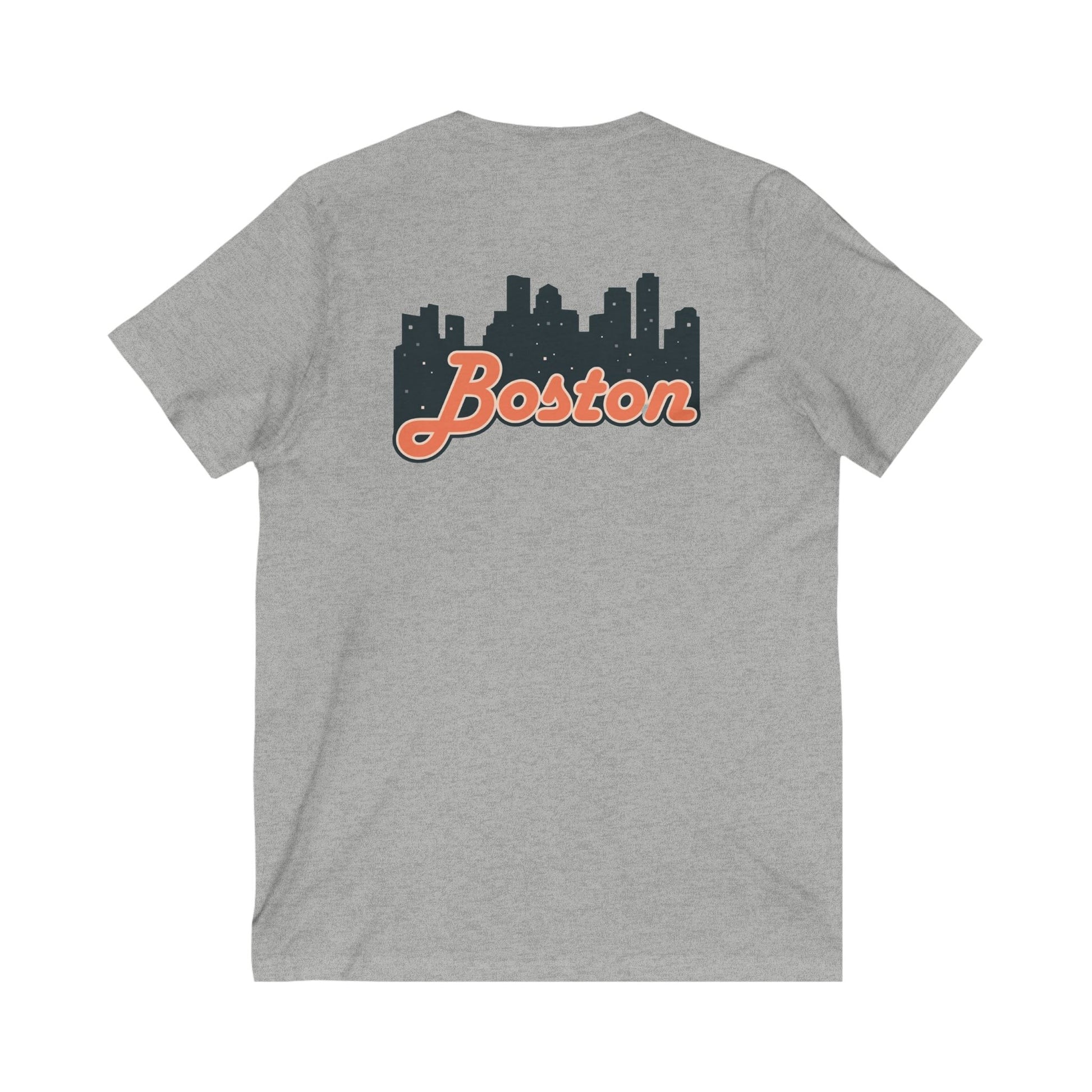 Boston Skyline V-Neck Tee - Unisex City Shirt, Boston Apparel, Travel Souvenir, Casual Wear, Skyline T-Shirt