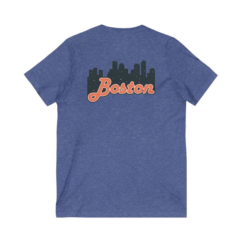 Boston Skyline V-Neck Tee - Unisex City Shirt, Boston Apparel, Travel Souvenir, Casual Wear, Skyline T-Shirt