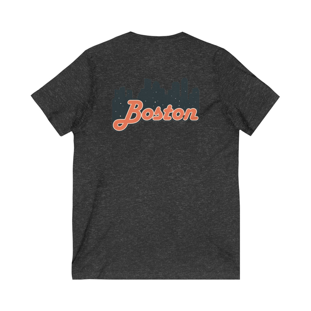 Boston Skyline V-Neck Tee - Unisex City Shirt, Boston Apparel, Travel Souvenir, Casual Wear, Skyline T-Shirt