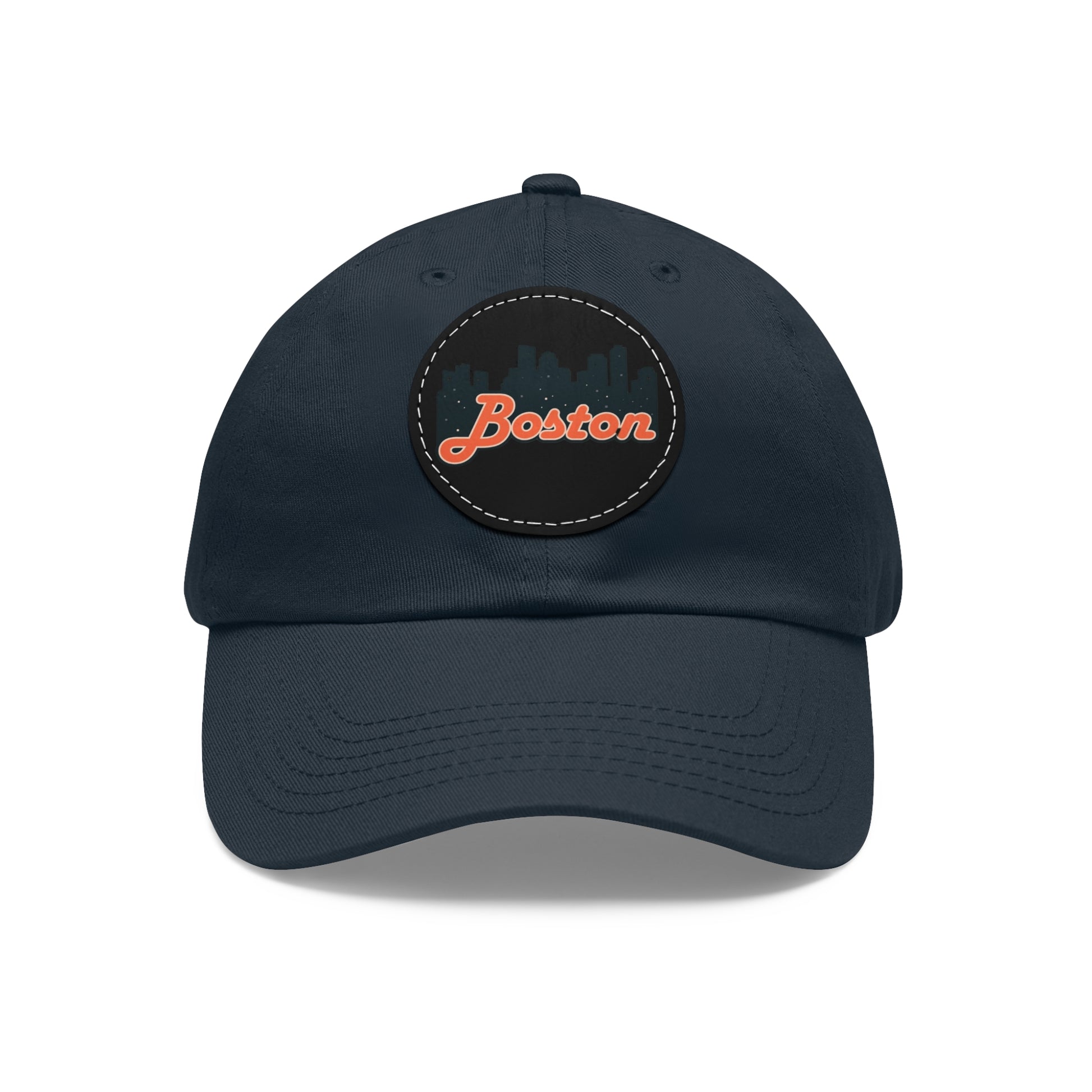 Boston Leather Patch Dad Hat, Casual Cap for Gifting, Outdoor Events, Father's Day Gift, Trendy Accessories for Men