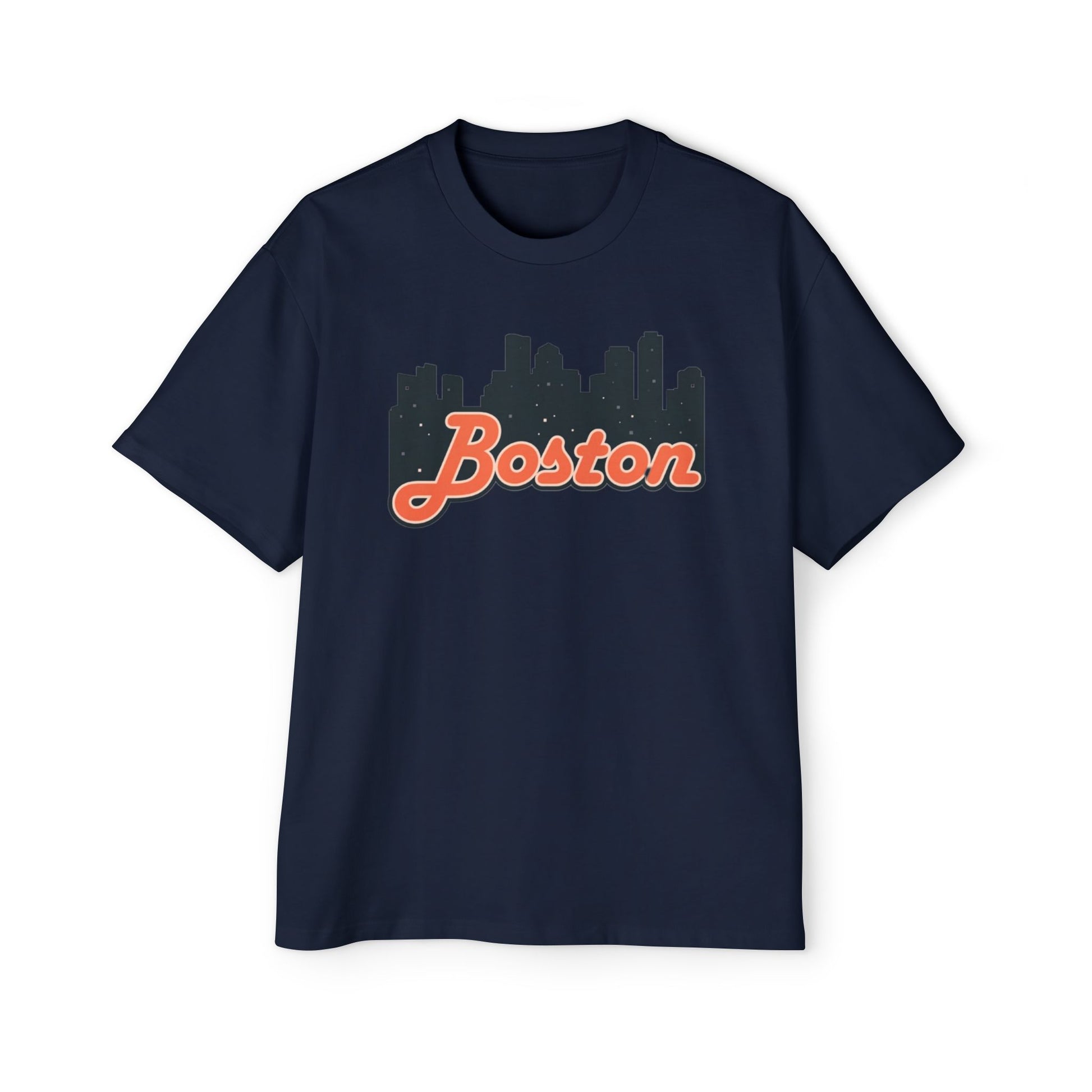 Boston Skyline Oversized Tee - Casual Streetwear for Men, Perfect Gift for Boston Lovers, Summer Style, Travel T-Shirt