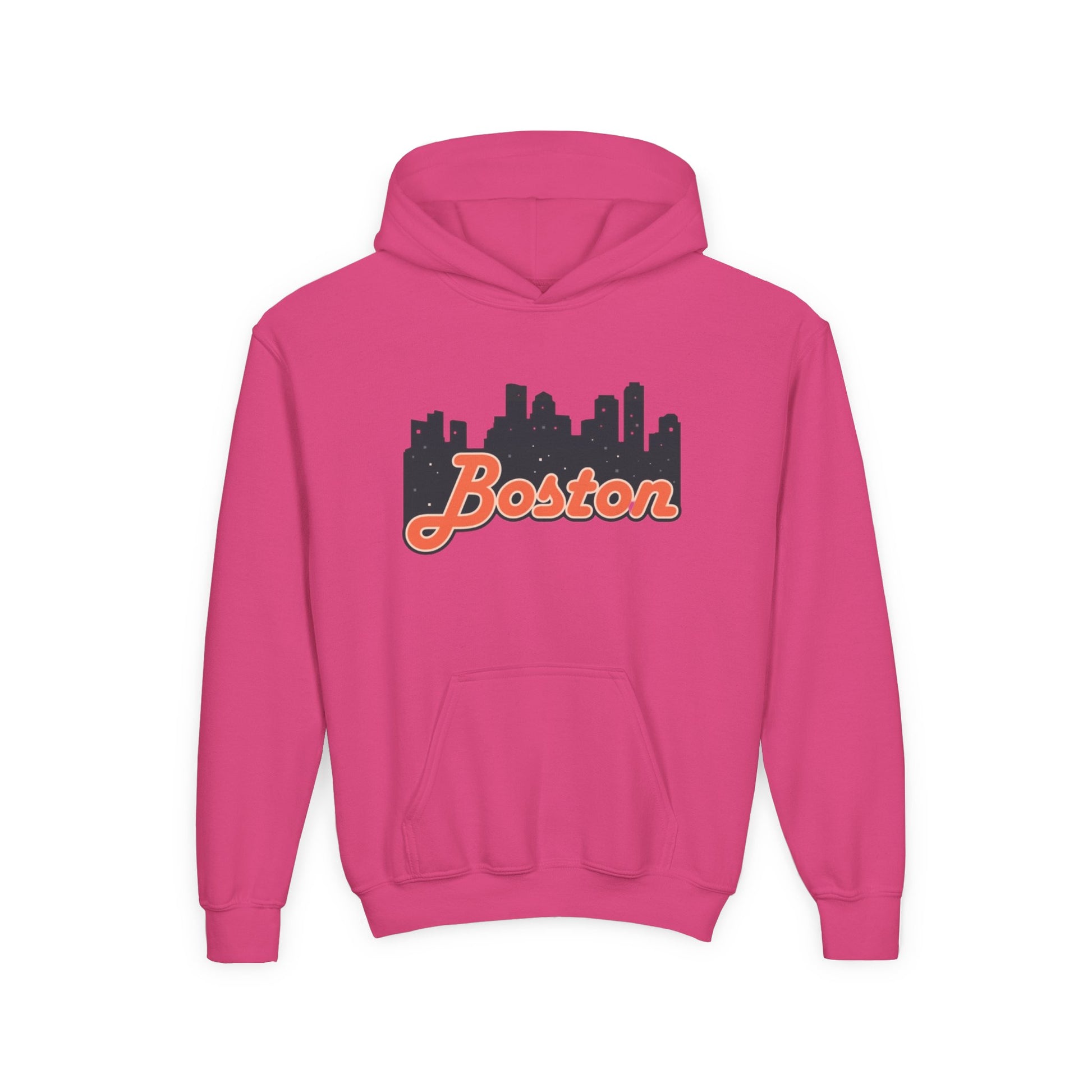 Boston Youth Hoodie - Heavy Blend Sweatshirt, Comfortable Kids Apparel, Urban Style, Perfect for Summer Trips, Boston Gifts