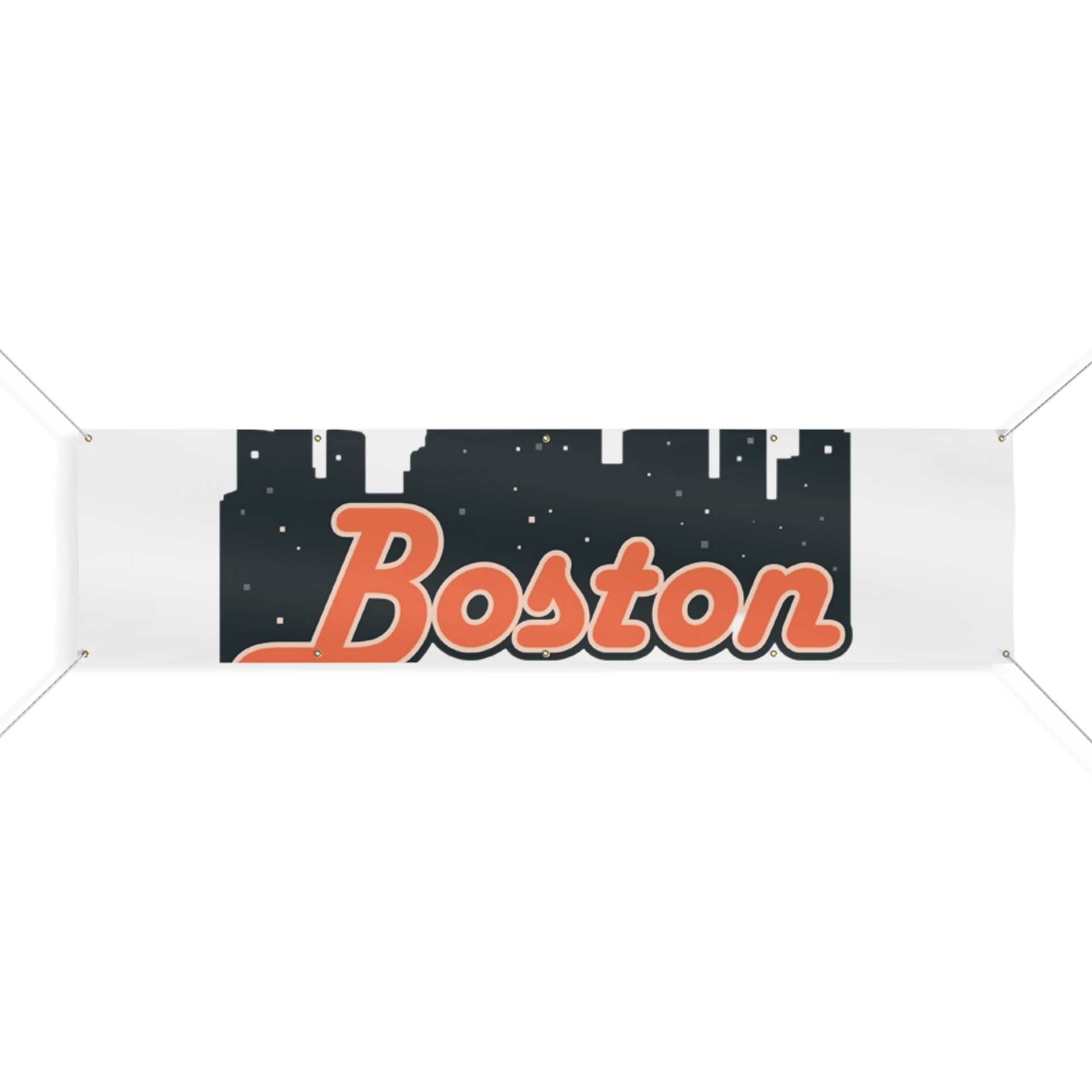 Boston City Skyline Matte Banner, Personalized Wall Decor, Outdoor Party Sign, Event Decoration, Sports Theme, Gift for Boston Fans