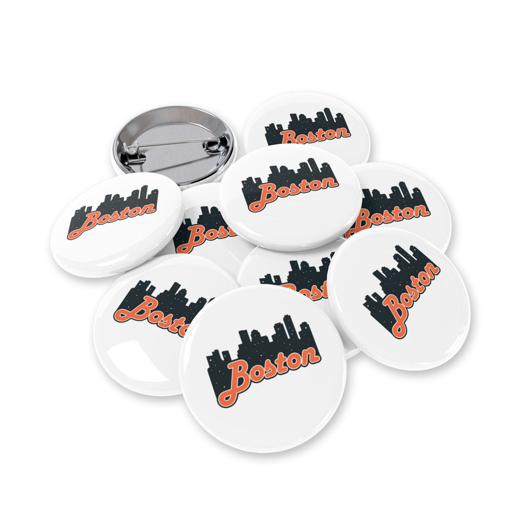 Boston Cityscape Round Pins, Enamel Badges for Jackets, Travel Souvenirs, Gifts for Him/Her, Nostalgic Accessories, Collector's Items