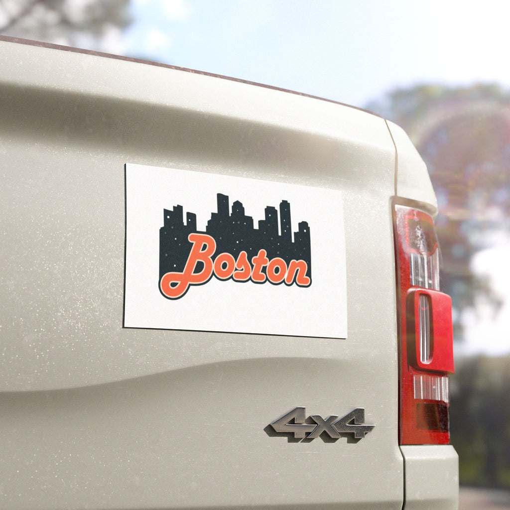 Boston Skyline Car Magnet - Urban Décor, Travel Souvenir, Gift, Auto Accessory, All-Occasion Decoration
