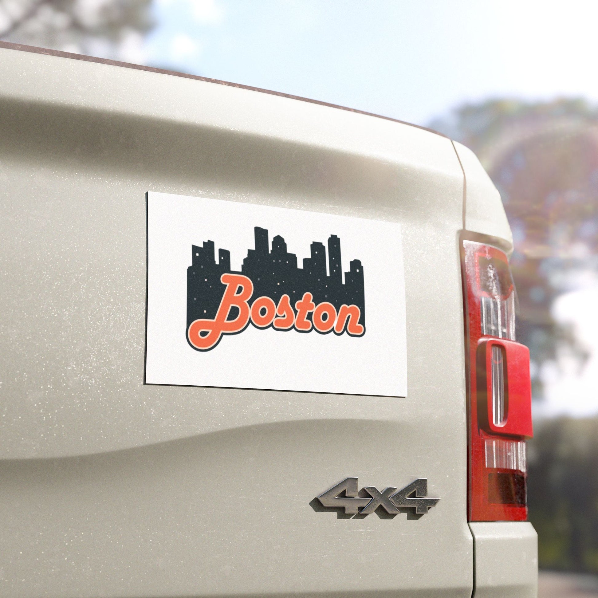 Boston Skyline Car Magnet - Urban Décor, Travel Souvenir, Gift, Auto Accessory, All-Occasion Decoration