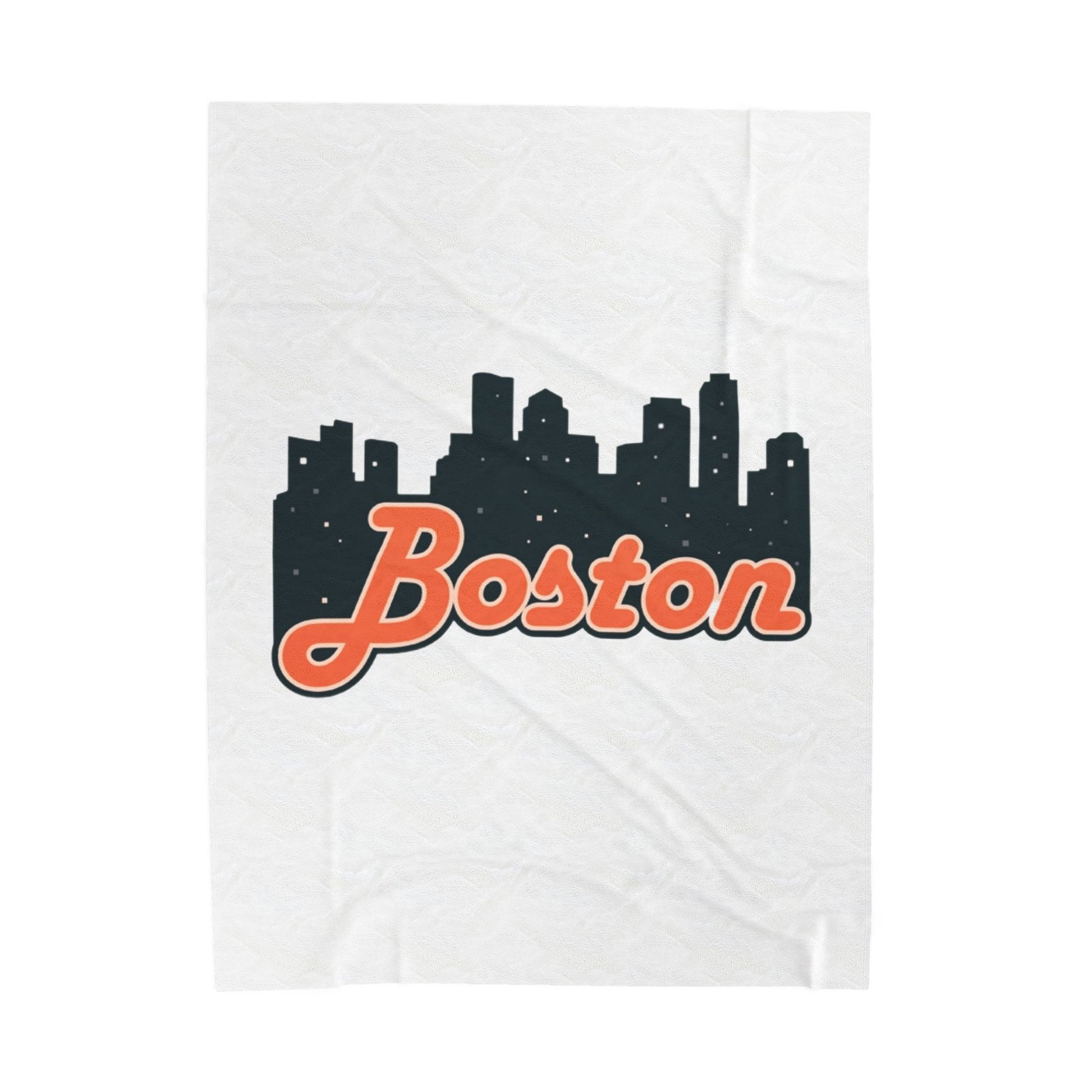 Cozy Boston Velveteen Plush Blanket | Personalized Gift, Home Decor, Soft Throw, Boston Souvenir, Travel Companion