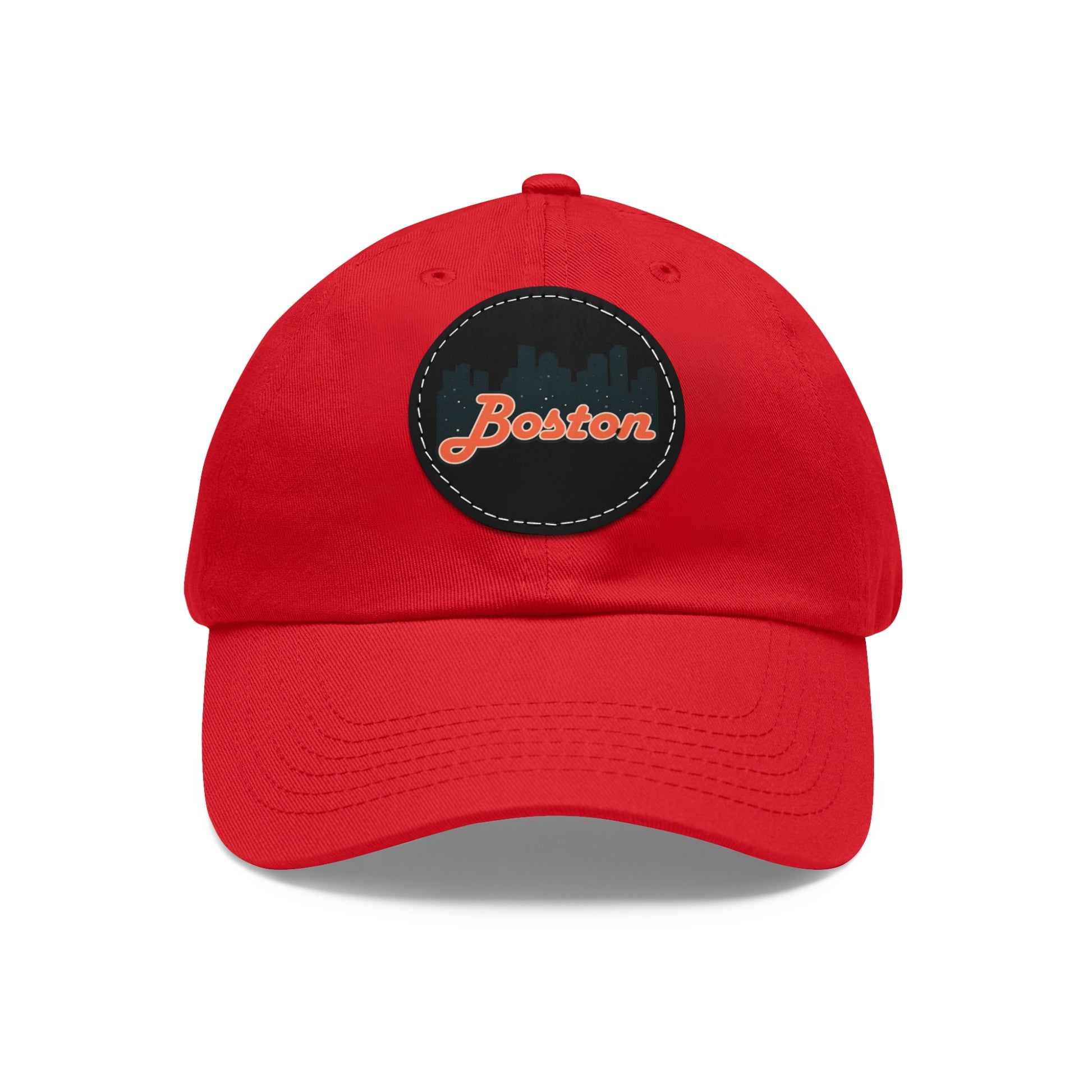 Boston Leather Patch Dad Hat, Casual Cap for Gifting, Outdoor Events, Father's Day Gift, Trendy Accessories for Men