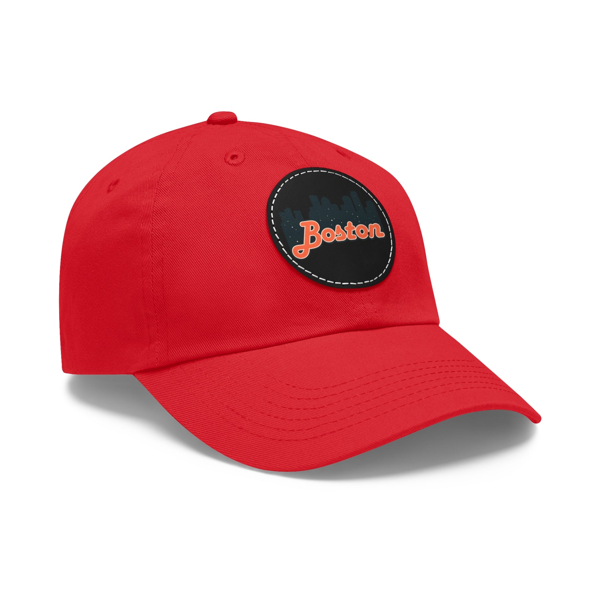 Boston Leather Patch Dad Hat, Casual Cap for Gifting, Outdoor Events, Father's Day Gift, Trendy Accessories for Men
