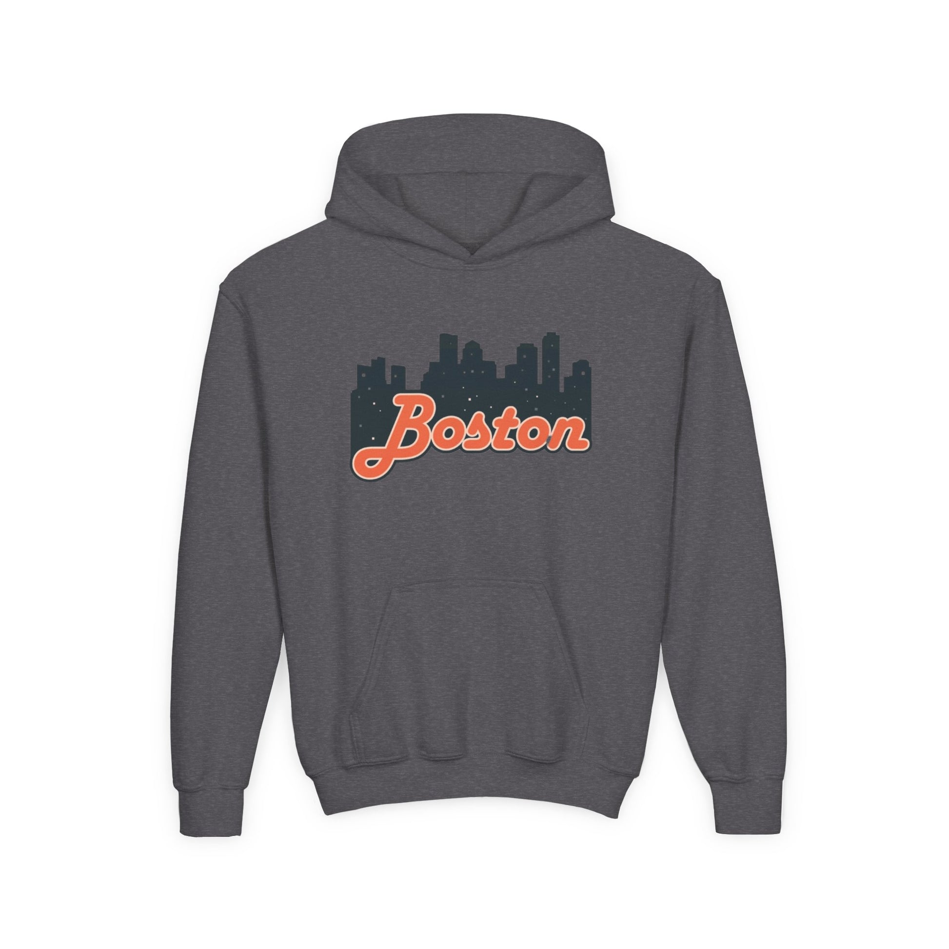 Boston Youth Hoodie - Heavy Blend Sweatshirt, Comfortable Kids Apparel, Urban Style, Perfect for Summer Trips, Boston Gifts