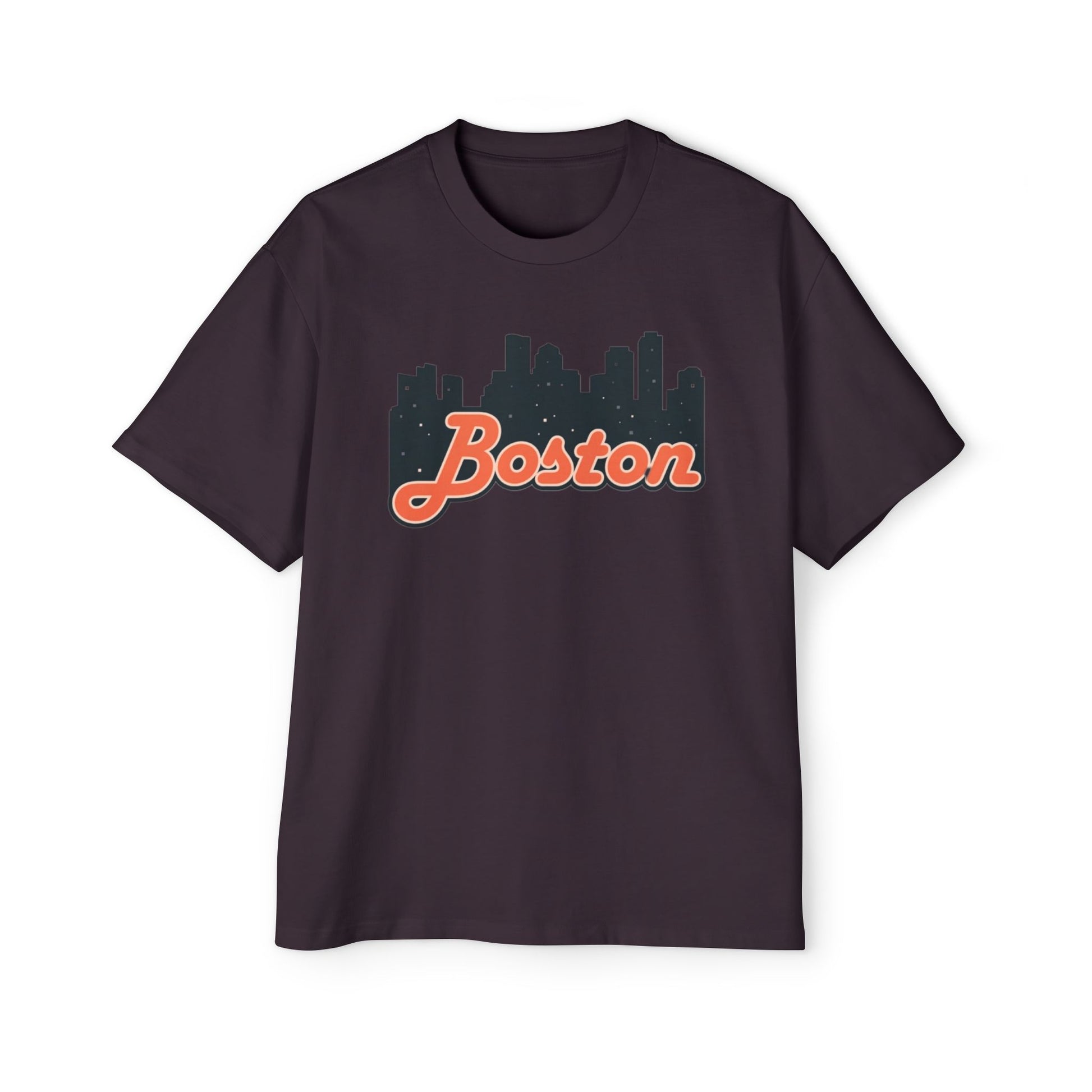 Boston Skyline Oversized Tee - Casual Streetwear for Men, Perfect Gift for Boston Lovers, Summer Style, Travel T-Shirt