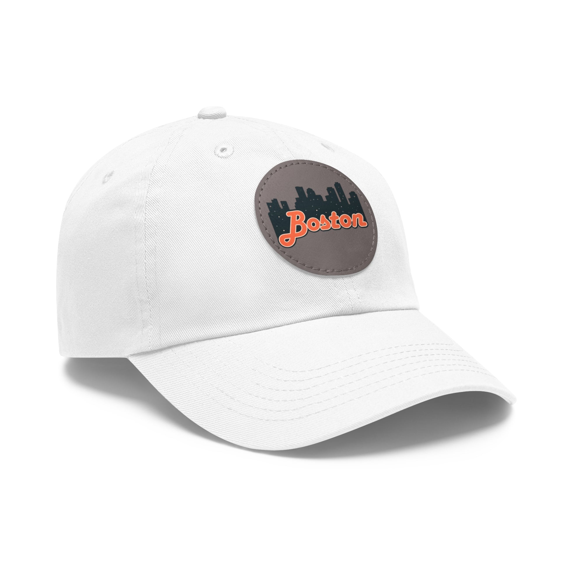 Boston Leather Patch Dad Hat, Casual Cap for Gifting, Outdoor Events, Father's Day Gift, Trendy Accessories for Men