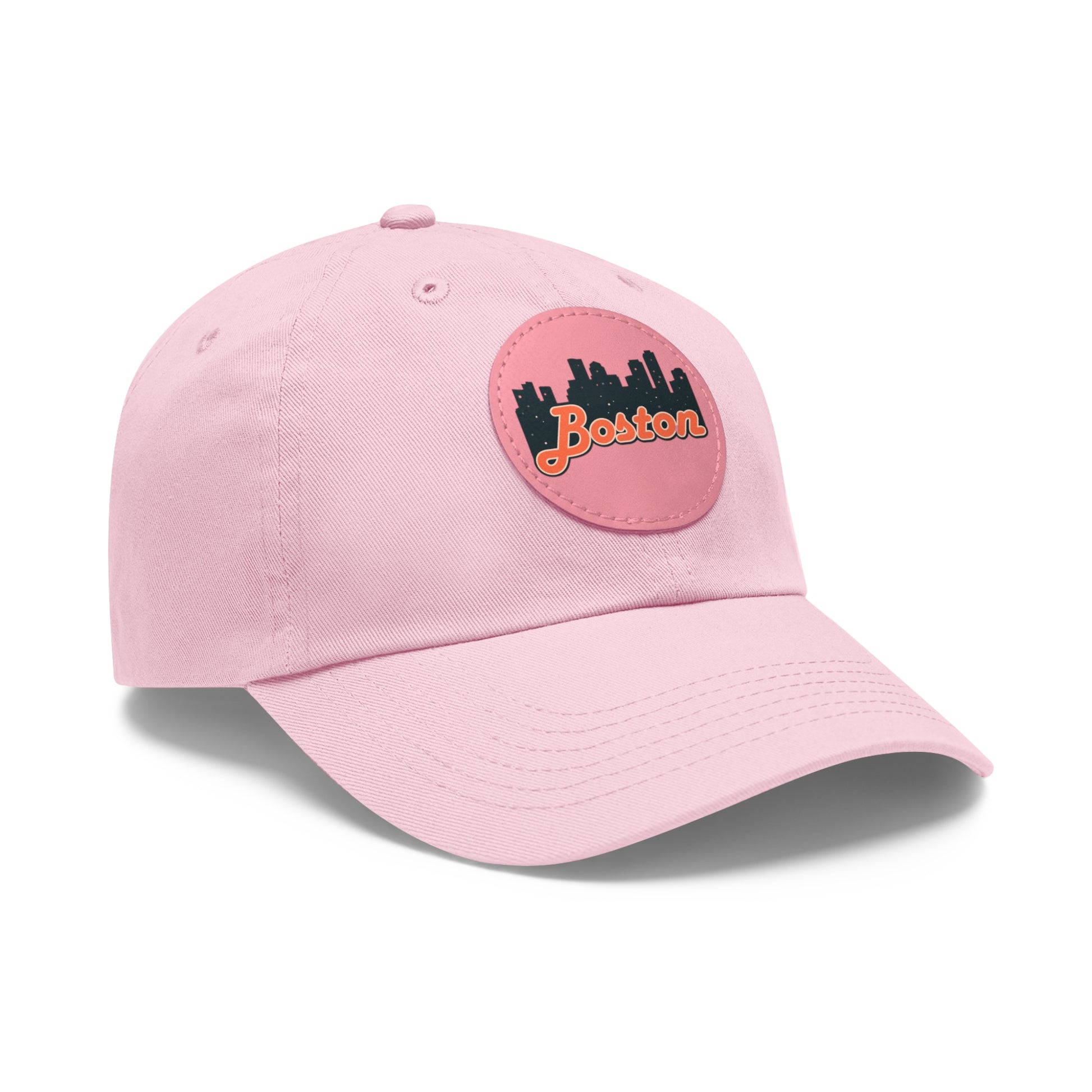 Boston Leather Patch Dad Hat, Casual Cap for Gifting, Outdoor Events, Father's Day Gift, Trendy Accessories for Men