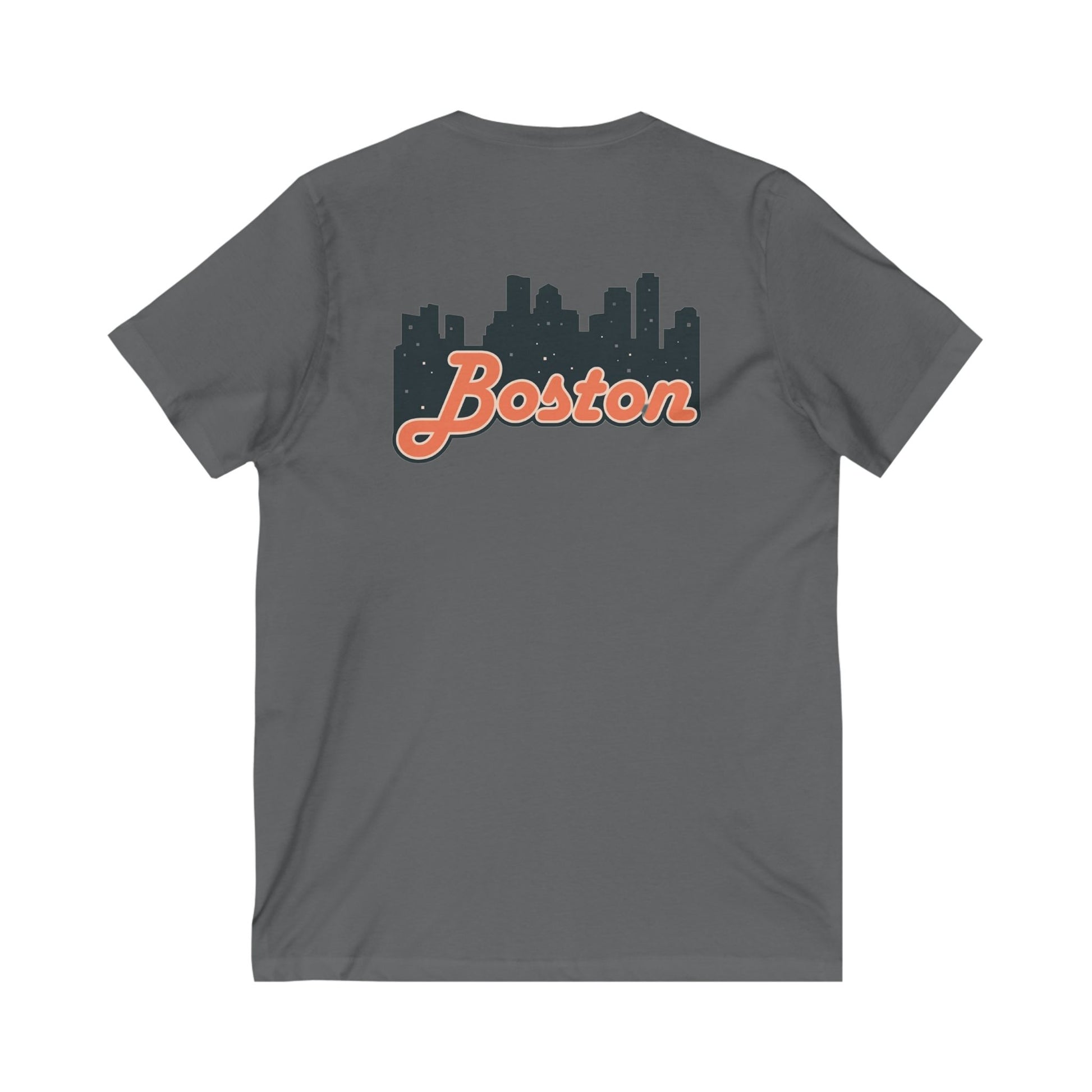 Boston Skyline V-Neck Tee - Unisex City Shirt, Boston Apparel, Travel Souvenir, Casual Wear, Skyline T-Shirt