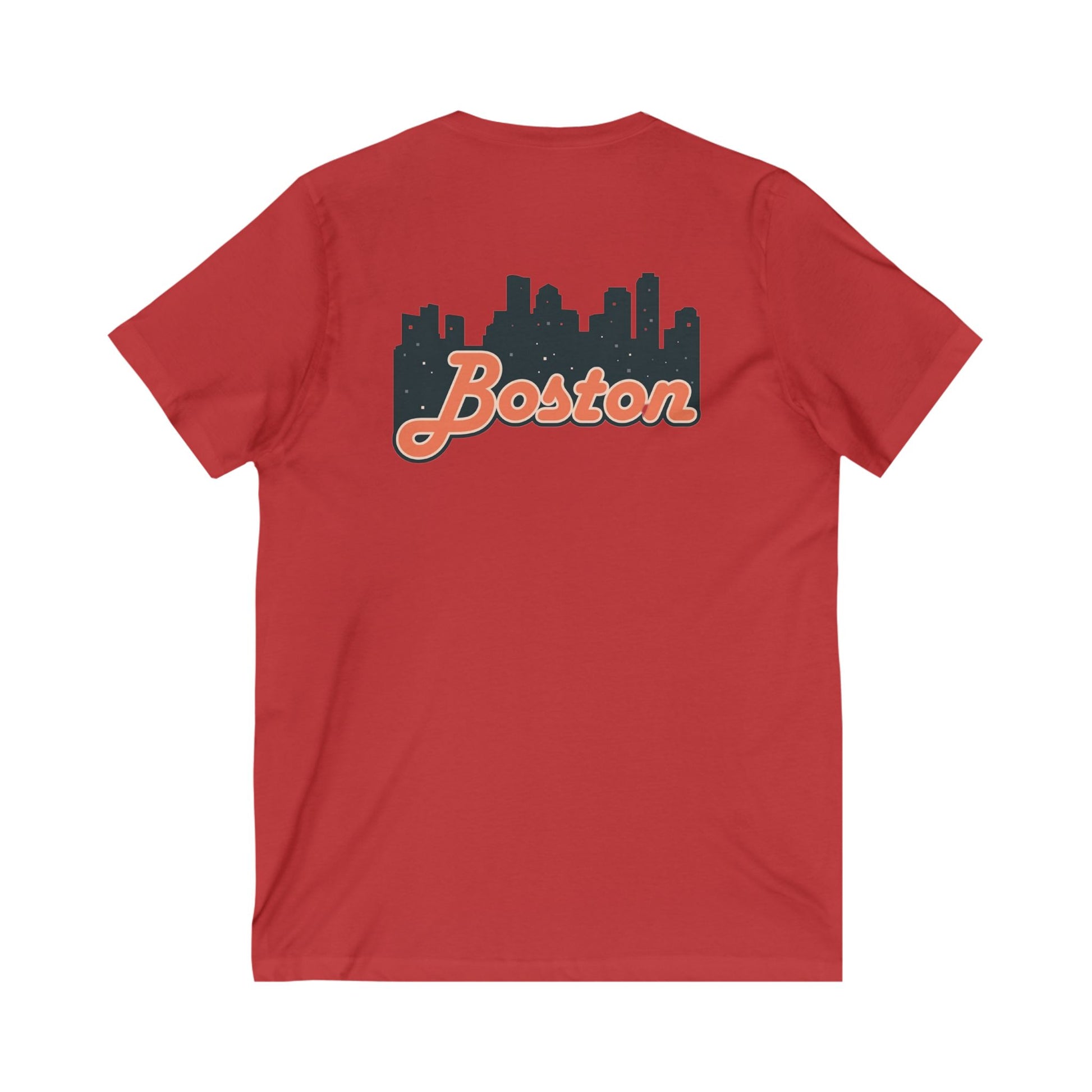 Boston Skyline V-Neck Tee - Unisex City Shirt, Boston Apparel, Travel Souvenir, Casual Wear, Skyline T-Shirt