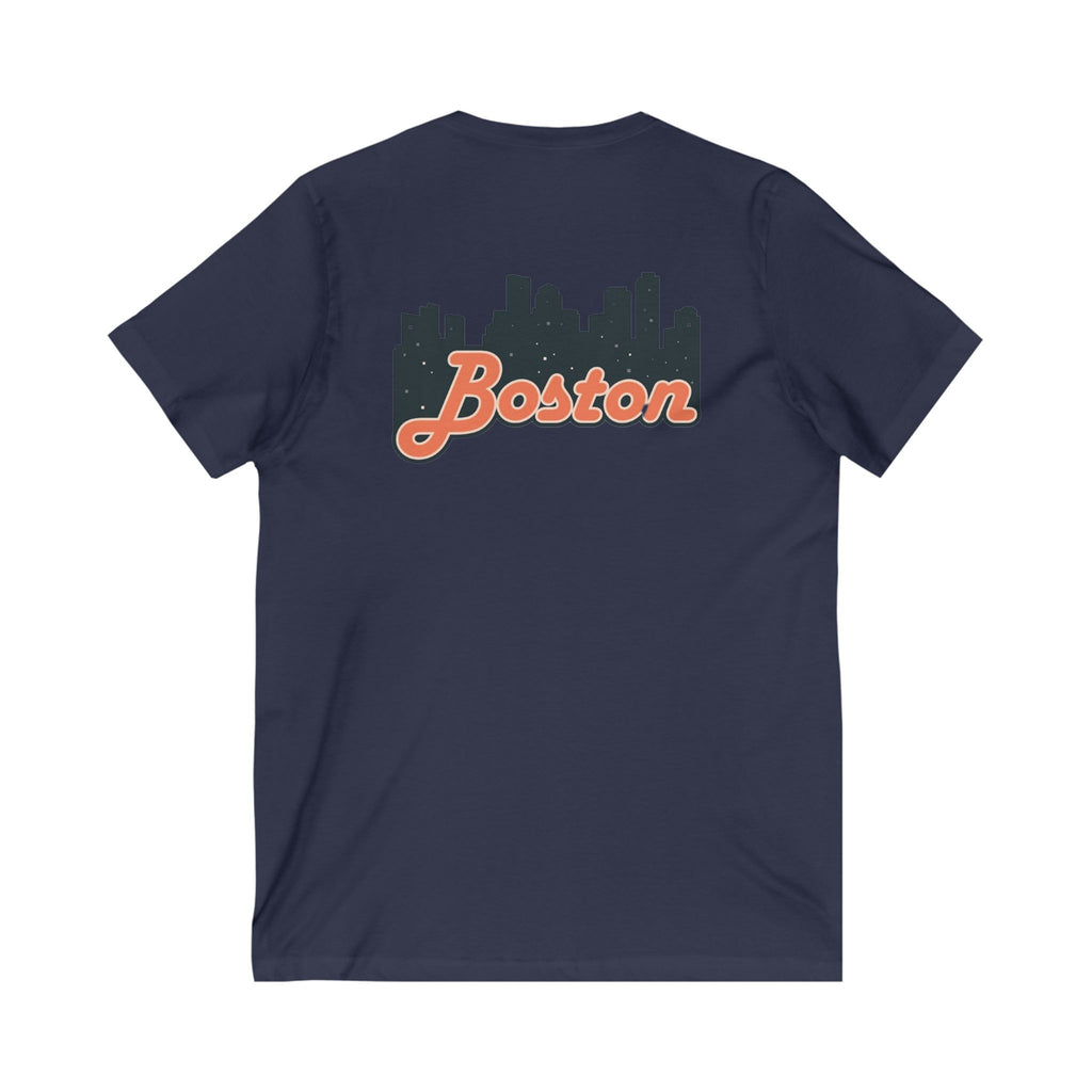 Boston Skyline V-Neck Tee - Unisex City Shirt, Boston Apparel, Travel Souvenir, Casual Wear, Skyline T-Shirt