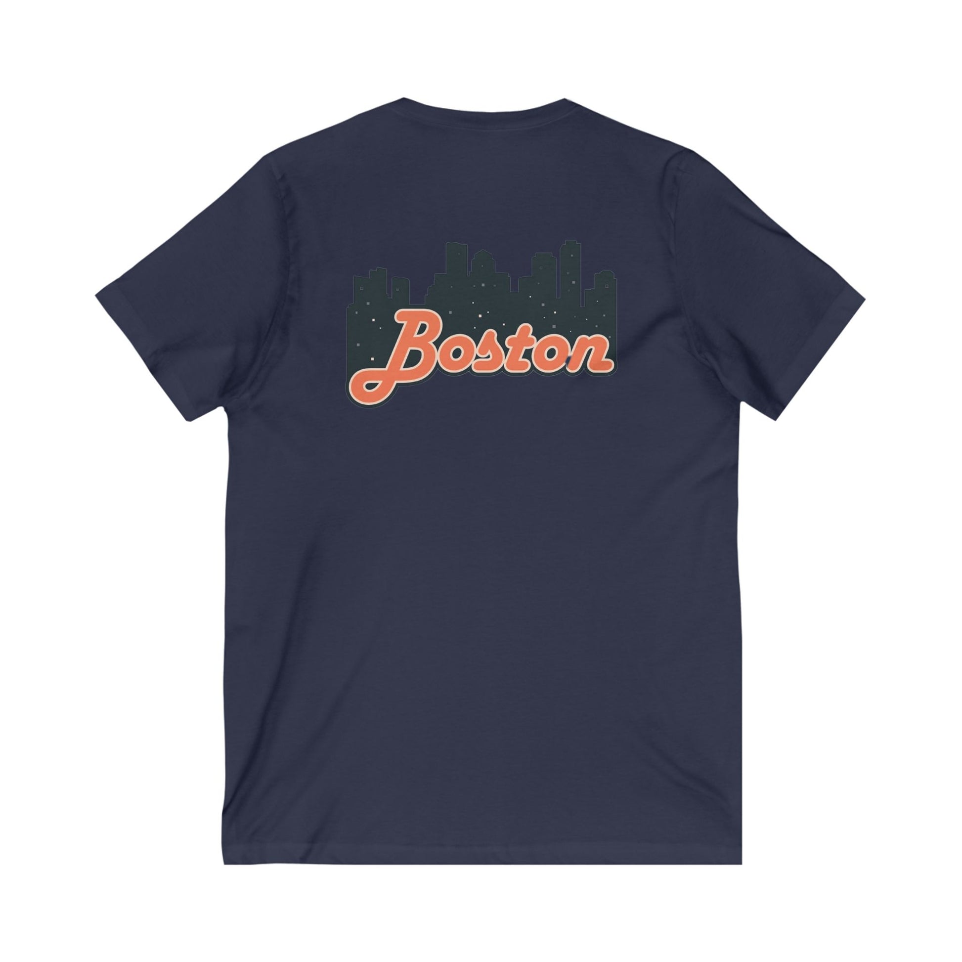 Boston Skyline V-Neck Tee - Unisex City Shirt, Boston Apparel, Travel Souvenir, Casual Wear, Skyline T-Shirt