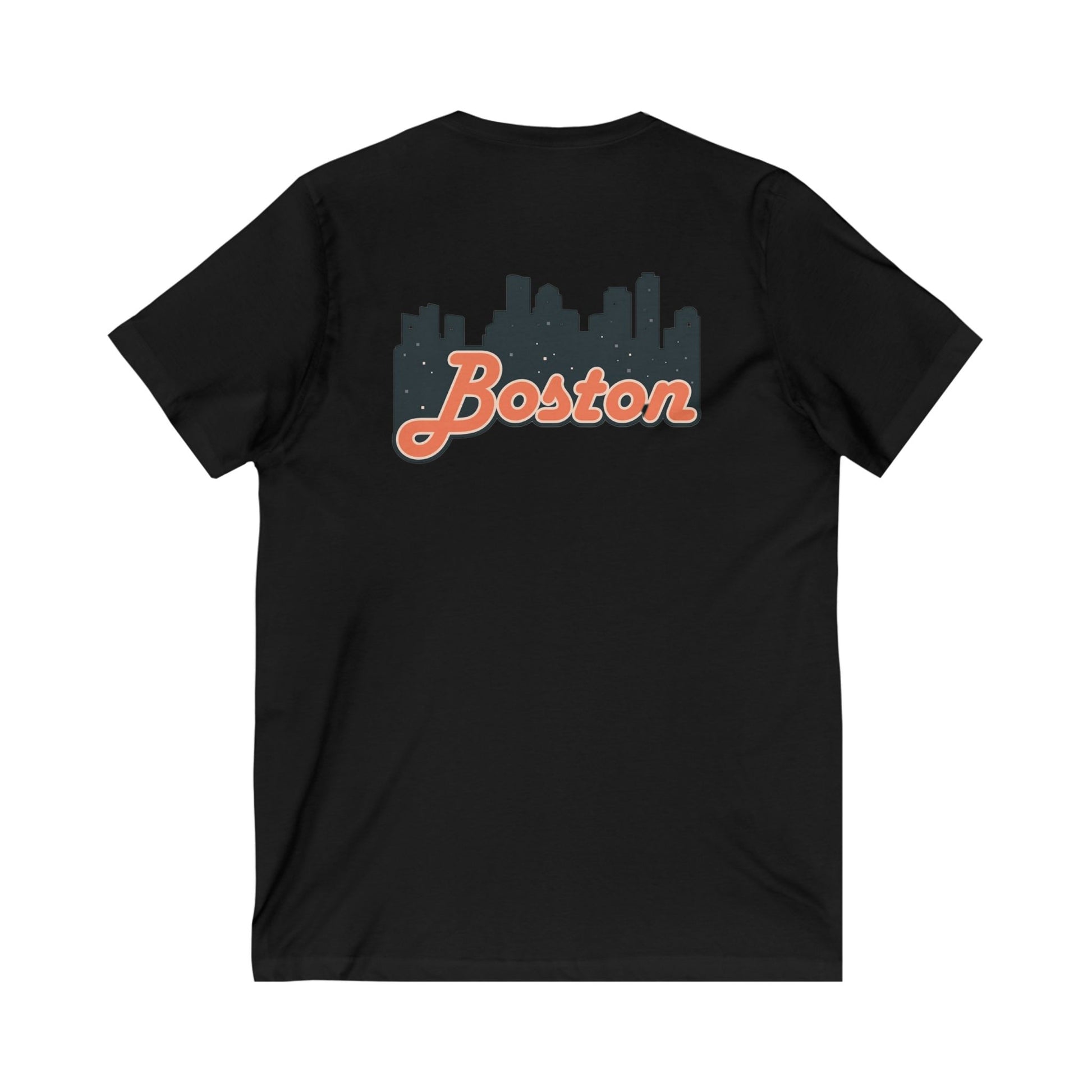 Boston Skyline V-Neck Tee - Unisex City Shirt, Boston Apparel, Travel Souvenir, Casual Wear, Skyline T-Shirt