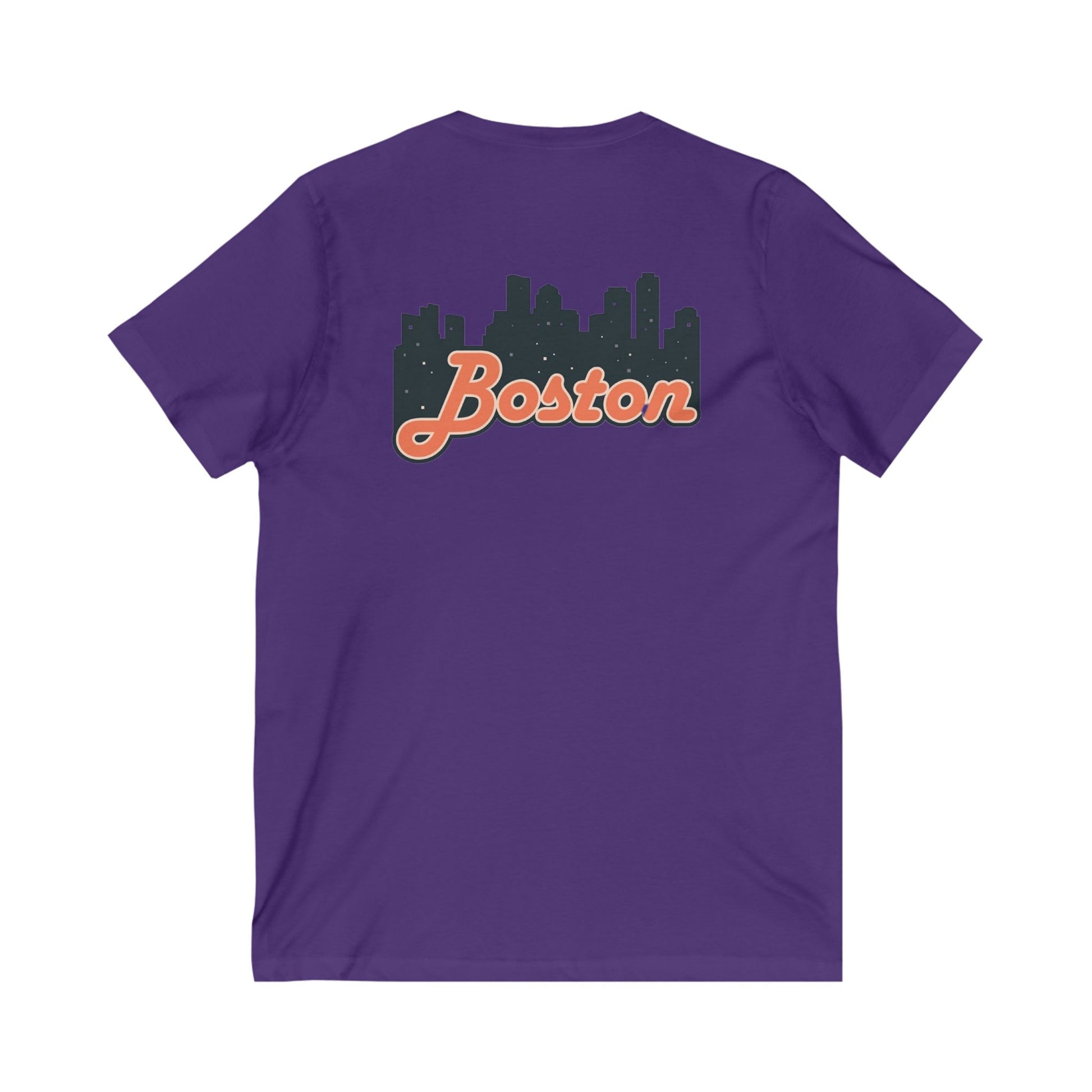 Boston Skyline V-Neck Tee - Unisex City Shirt, Boston Apparel, Travel Souvenir, Casual Wear, Skyline T-Shirt