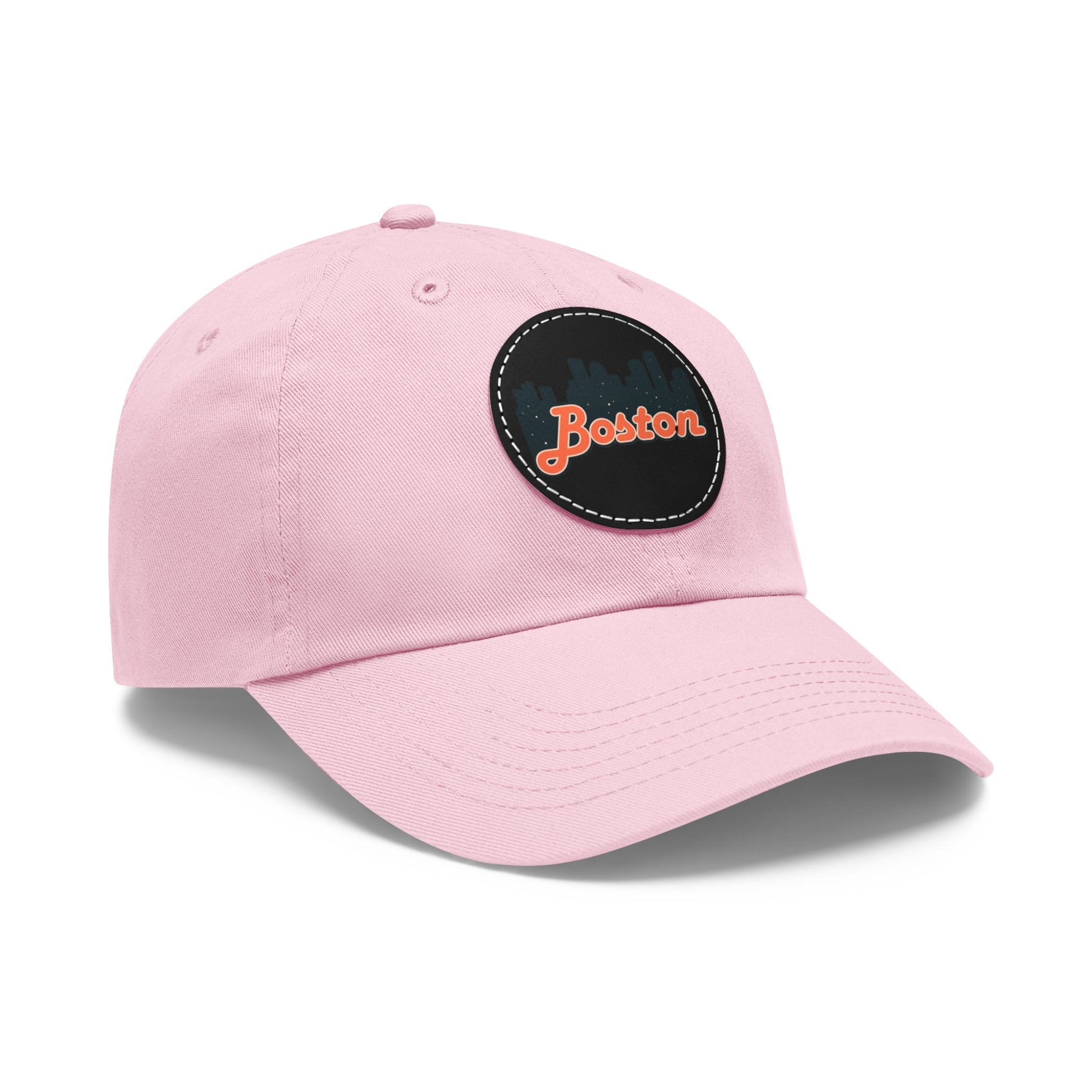 Boston Leather Patch Dad Hat, Casual Cap for Gifting, Outdoor Events, Father's Day Gift, Trendy Accessories for Men